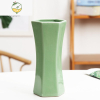YICHENG现代简约青瓷花瓶干花花器鲜花水养陶瓷花插花盆室内家居饰品摆件 青瓷大号花瓶款式一绿色 大