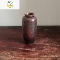 YICHENG手工拉坯日式陶瓷小花插 陶泥铁斑古朴花瓶 家居饰品鲜切花器花艺 紫红黑窑变 (颜色变化大)