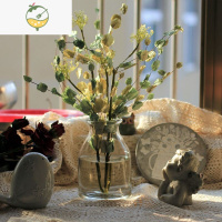 YICHENG冰川纹手工玻璃ins 风花瓶客厅摆件鲜花干花插花水养水培透明花器 喇叭口透明 小