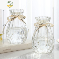 YICHENG仿亚克力花瓶艺术简约透明玻璃炫彩插花花盒ins几何干花器水养 15CM+15CM新诺2件[透明] 中等