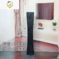 YICHENG压缩木质简约密度板花瓶客厅干花插花落地大花瓶家居装饰花器摆件 55厘米木质黑条纹 压缩木密度板