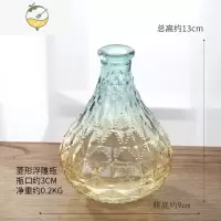 YICHENGins北欧菱形浮雕透明玻璃花瓶餐桌水培干花插花器客厅装饰品摆件 浮雕花瓶-菱形款