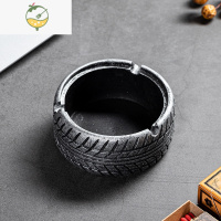 YICHENG北欧复古烟灰缸创意家用ins个性客厅潮流办公室水泥简约装饰烟缸 轮胎形烟灰缸[银色]水泥款