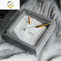 YICHENG北欧ins水泥烟灰缸工业创意个性潮流现代简约客厅家用有盖防风女 9cm(烟沙)