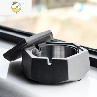 YICHENG北欧ins水泥烟灰缸工业创意个性潮流现代简约客厅家用有盖防风女 六角A水泥盖水泥灰色