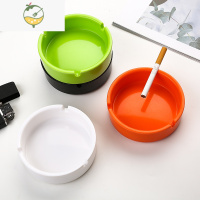 YICHENG密胺树脂彩色防摔酒店宾馆家用客厅饭店专用酒吧北欧塑料烟灰缸 圆形 3个 -[颜色随机]指定颜 色[请自行备