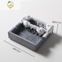 YICHENG新中式水泥烟灰缸ins风创意个性潮流家用灰缸客厅防飞灰复古摆件 江南雪景深灰色