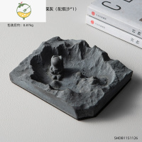 YICHENG北欧宇航员烟灰缸ins风创意个性潮流家用客厅水泥轻奢灰缸送男友 月球烟灰缸-方形水墨深灰[送烟沙]