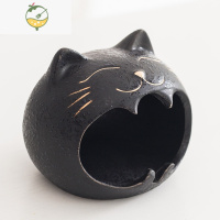 YICHENG可爱卡通猫咪烟灰缸创意家用个性客厅摆件潮流少女现代陶瓷防飞灰 DY8157