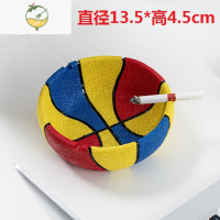 YICHENG篮球烟灰缸创意个性潮流办公室防飞灰2021现代家用客厅防摔烟缸 篮球--红黄蓝