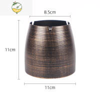 YICHENG防风铁烟灰缸个性创意潮流酒吧网吧酒店大号家用复古客厅小号烟盅 古铜色+烟柱+印刷+防滑(中号)