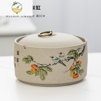 YICHENG带盖烟灰缸防烟味飞灰家用客厅创意个性潮流办公室新中式陶瓷摆件 事事如意-烟灰缸