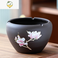 YICHENG创意大号紫砂烟灰缸复古时尚中式个性陶瓷烟缸家用客厅办公室防风 紫砂《桃花》苹果烟灰缸