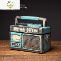 YICHENG家用客厅创意个性潮流复古怀旧收音机烟灰缸防飞灰带盖时尚大号 收音机--蓝色--大号
