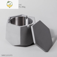 YICHENG北欧ins风烟灰缸创意个性潮流防飞灰家用客厅可爱少女带盖烟缸 [水泥款]六边形烟灰缸-灰色带盖大号