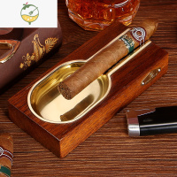 YICHENGCIGAROONG茄龙雪茄烟灰缸大号复古古铜创意个性客厅摆件装饰烟缸 金色