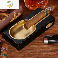 YICHENGCIGAROONG茄龙雪茄烟灰缸大号复古古铜创意个性客厅摆件装饰烟缸 蓝色