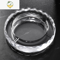 YICHENG创意个性潮流水晶玻璃烟灰缸家用客厅办公室欧式奢华大号定制烟缸 18CM菠萝面透明款送防滑垫