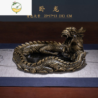 YICHENG烟灰缸创意个性潮流多功能家用大号客厅茶几中式复古装饰时尚烟缸 大号卧龙龙头烟灰缸青色