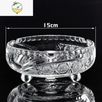 YICHENG大号玻璃烟灰缸创意个性潮流多功能客厅烟缸家用水晶玻璃欧式大号 透明三足15cm[2只装]送防滑垫 +灭烟沙