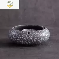 YICHENG烟灰缸陶瓷创意个性时尚防风大号卧室客厅水晶玻璃烟灰缸欧式潮流 仿石釉--烟灰缸[带灭烟槽]