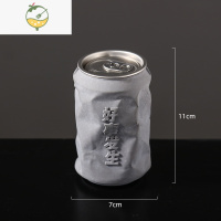 YICHENG水泥易拉罐烟灰缸创意个性潮流家用2021客厅办公室有盖ins工业风 “好事发生” 灰色