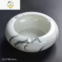 YICHENG 水墨禅意陶瓷烟灰缸 家用客厅防飞灰创意潮流办公室烟灰缸 大号圆形水墨烟灰缸