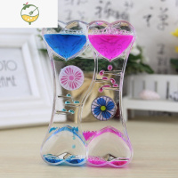 YICHENG创意双色减压发呆液体沙漏油漏水滴儿童刷牙计时器摆件生日礼物