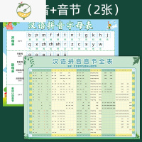YICHENG一年级汉语拼音26字母表墙贴挂图小学声母韵母整体认读音节贴画贴 拼音+音节[2张] 大