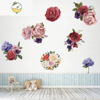 YICHENG贴画防水厨房遮丑装饰钉眼瓷砖遮瑕卫生间补洞浴室绿植自粘墙贴纸 牡丹玫瑰花(自由拼贴款) 大