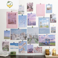 YICHENG 寝室宿舍励志海报墙贴大尺寸卧室diy布置文艺墙面装饰卡片 路短诗长 中