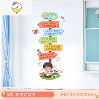 YICHENG创意卡通课室装饰海报励志墙贴画小学辅导班教室布置文化墙壁贴纸 D款·养成好习惯 大