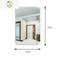 YICHENG亚克力软镜子贴墙自粘高清全身镜贴片浴室卧室镜面贴纸穿衣镜墙贴 [正常镜子]方形白色20*30三 片装 小