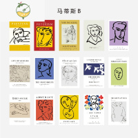 YICHENGins风文艺油画墙面装饰卡片墙贴宿舍房间布置寝室卧室墙壁贴画 马蒂斯B(送圆点贴纸) 小