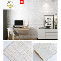 YICHENG3d立体客厅电视背景墙纸自粘墙贴贴纸阳台防水砖纹文化石砖块壁纸 方岩石-白色(70*70CM/片)10片装