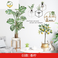 YICHENG墙贴文艺绿植客厅卧室宿舍玄关自粘贴纸小清新植物花卉墙壁装饰画 03款香柠 大
