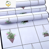 YICHENG浴室卫生间防水防潮自粘墙贴厕所墙纸洗澡间装饰贴纸洗手间瓷砖贴 幸运草-格子 (60厘米宽X3米长 大