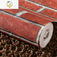 YICHENG中式复古砖纹仿古砖头红砖青砖墙纸立体砖块文化砖石背景墙贴壁纸 J红砖色-深压纹防水耐磨 仅墙纸