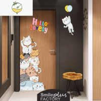 YICHENG卡通门贴纸儿童房间门贴通用卧室墙面墙贴画冰箱装饰小图案墙贴 达能猫 大