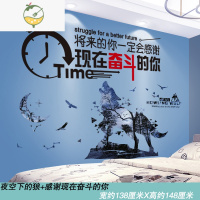 YICHENG卧室床头背景墙布置装饰男生房间宿舍励志墙贴纸贴画自粘墙纸壁纸 夜空下的狼+感谢现在奋斗的你 大
