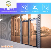 YICHENG整卷阳台阳光房办公室家用窗户玻璃隔热防晒膜单向透视遮阳贴纸 纳米茶银:152cm宽*10米长 152x墙贴