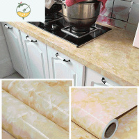 YICHENG厨房防油贴纸 柜灶台用加厚大理石纹台面桌贴自粘防水防油 黄龙玉8557*60厘米宽*5米长 大墙贴