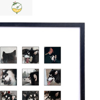 YICHENGdiy宫格相框情侣礼物结婚纱照片挂墙实木画框定制9/36/48宫格摆台 黑色实木框 尺寸33*43cm[3