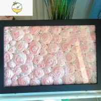 YICHENG中空干花相框diy摆台A4立体框手工纸巾玫瑰花永生花展示画框礼物 5厘米黑色立体框 送珍珠 10寸20*2