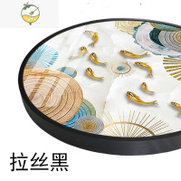 YICHENG圆形钻石画画框装裱外框挂墙铝合金框十字绣框边框自装裱架裱相框 拉丝黑 直径画芯80(框+镜片+背板)