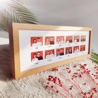 YICHENG结婚登记照相框夫妻领证新婚到金婚证件照周年纪念礼物照片摆台 柚木色结婚纪念框 不带字卡纸