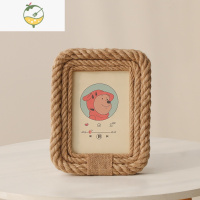 YICHENG创意diy洗照片墙装饰麻绳相框北欧ins风格6寸8寸相框摆台桌面摆件 长方形 4寸[7.6*10.2cm]