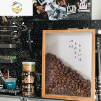 YICHENG67寸创意咖啡豆相框摆台定制自制diy手工礼物简约ins风摆件高级感 6寸原木色相框(10.1*15.2c