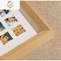 YICHENG画框九宫格婚纱照diy相框定制挂墙情侣生日七夕520创意礼物 原木色实木框 36宫格[相框38*38cm]