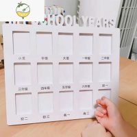 YICHENG金迪相框证件照儿童记录成长校园纪念连体画架孩子小班到高三相框 S79-K51-15张框中文抖音同款尺寸 其